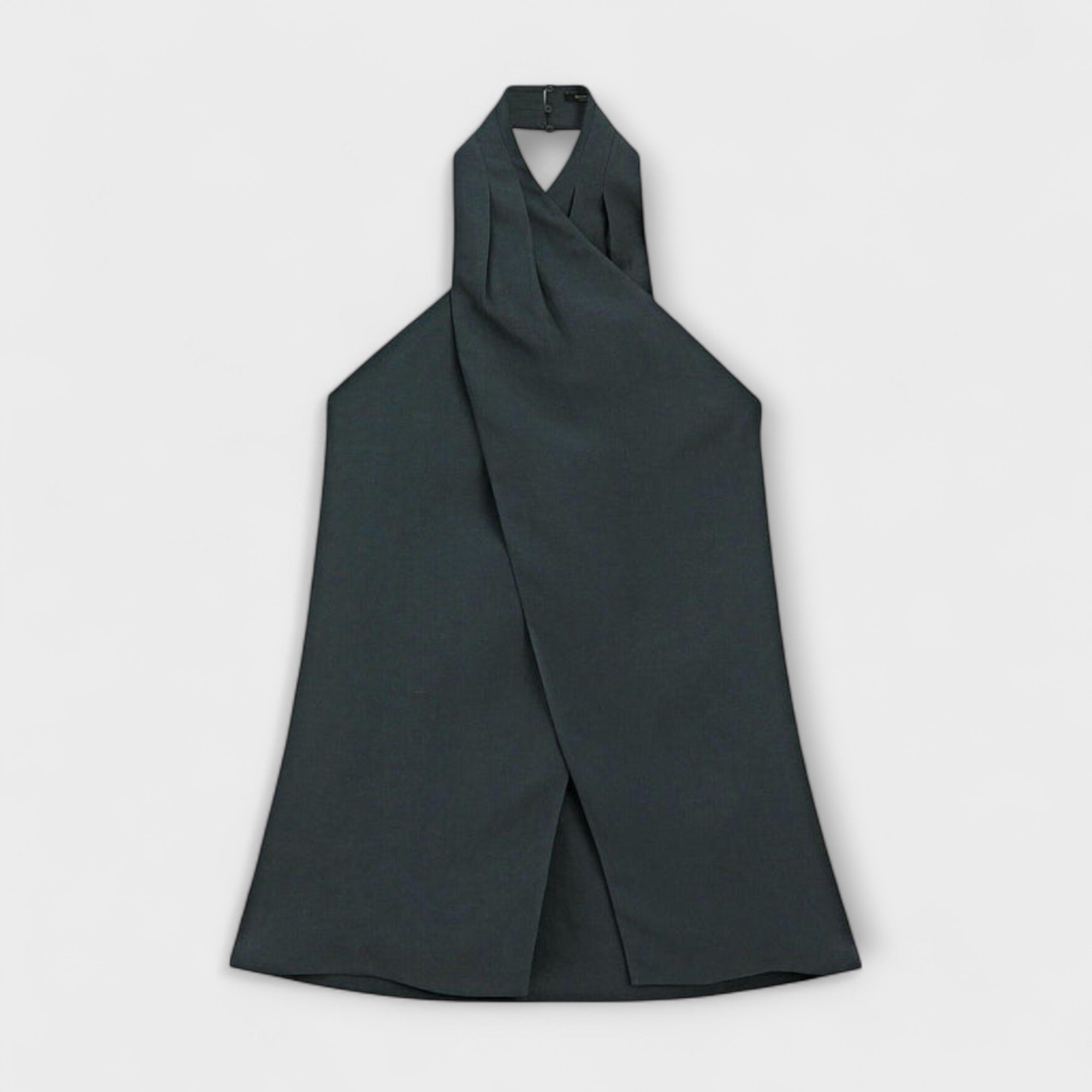 Hannah - Modrý top s halter krkem a výřezem na zádech